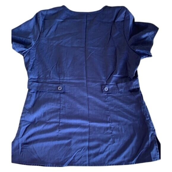 Greys Anatomy By Barco Womens Professional V-Neck Scrub Top Navy Blue Size M - Picture 5 of 7